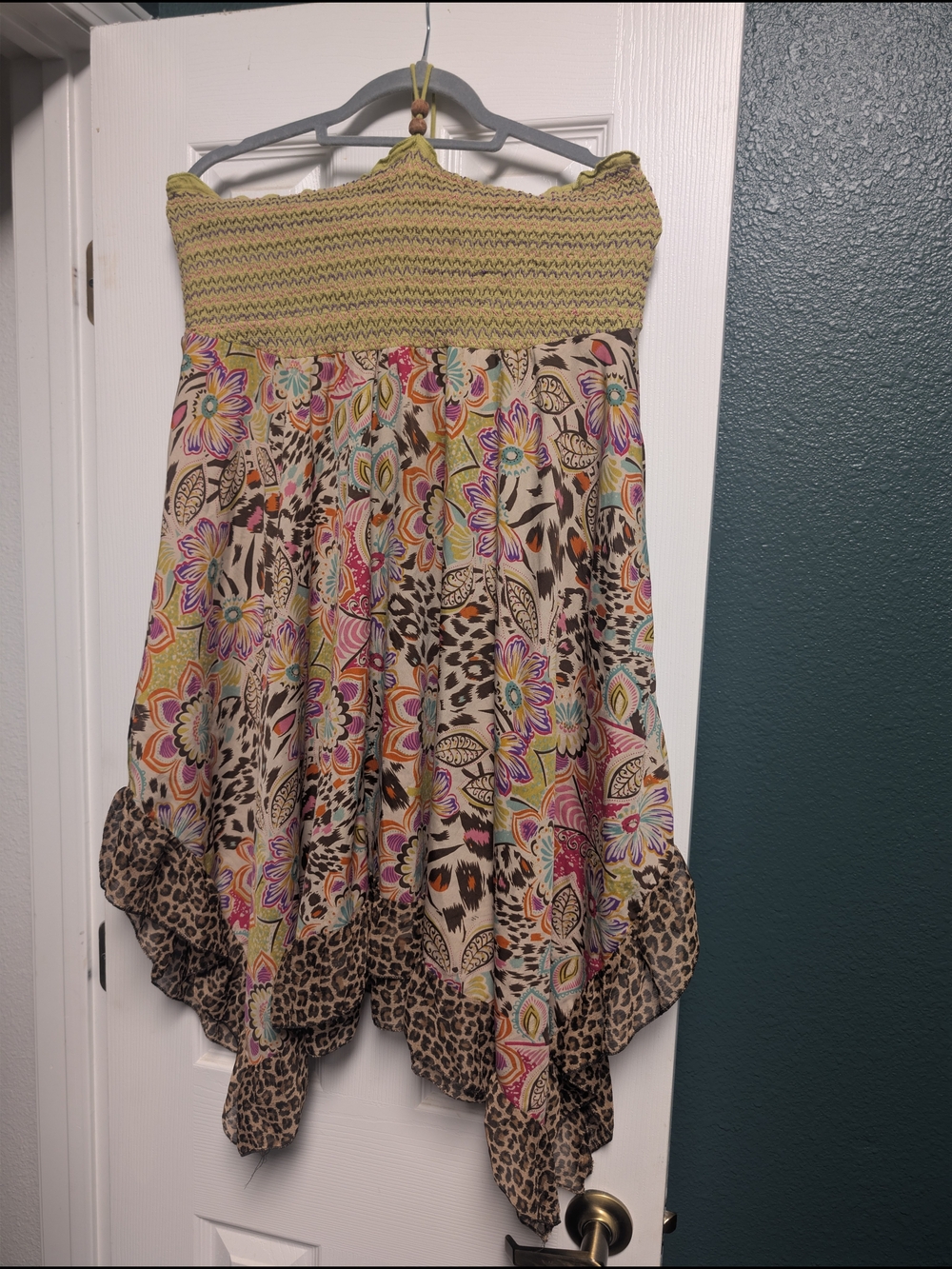 Cato Olive Smocked Halter Stretch Top